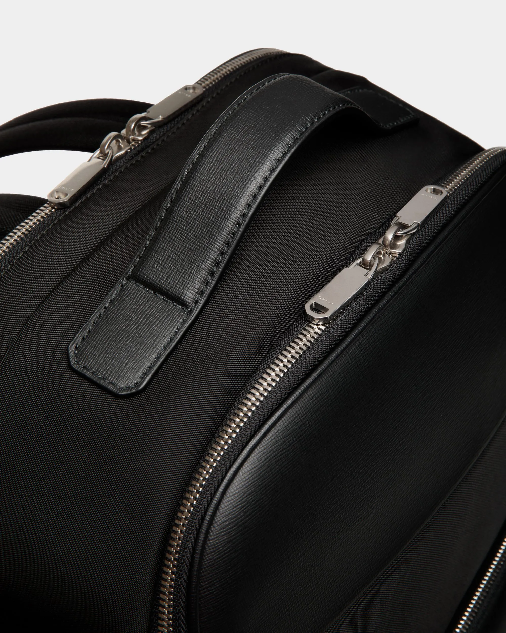 Vogel Backpack In Black Nylon And Recycled Leather 