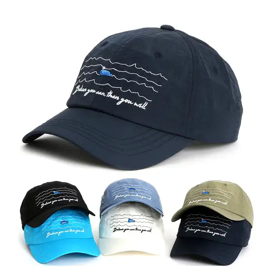 Whale Sea Embroidery Baseball Caps Hats Unisex Mens Womens Nylon Adjustable Buckle Korean Style Fashion Accessories Lightweight 