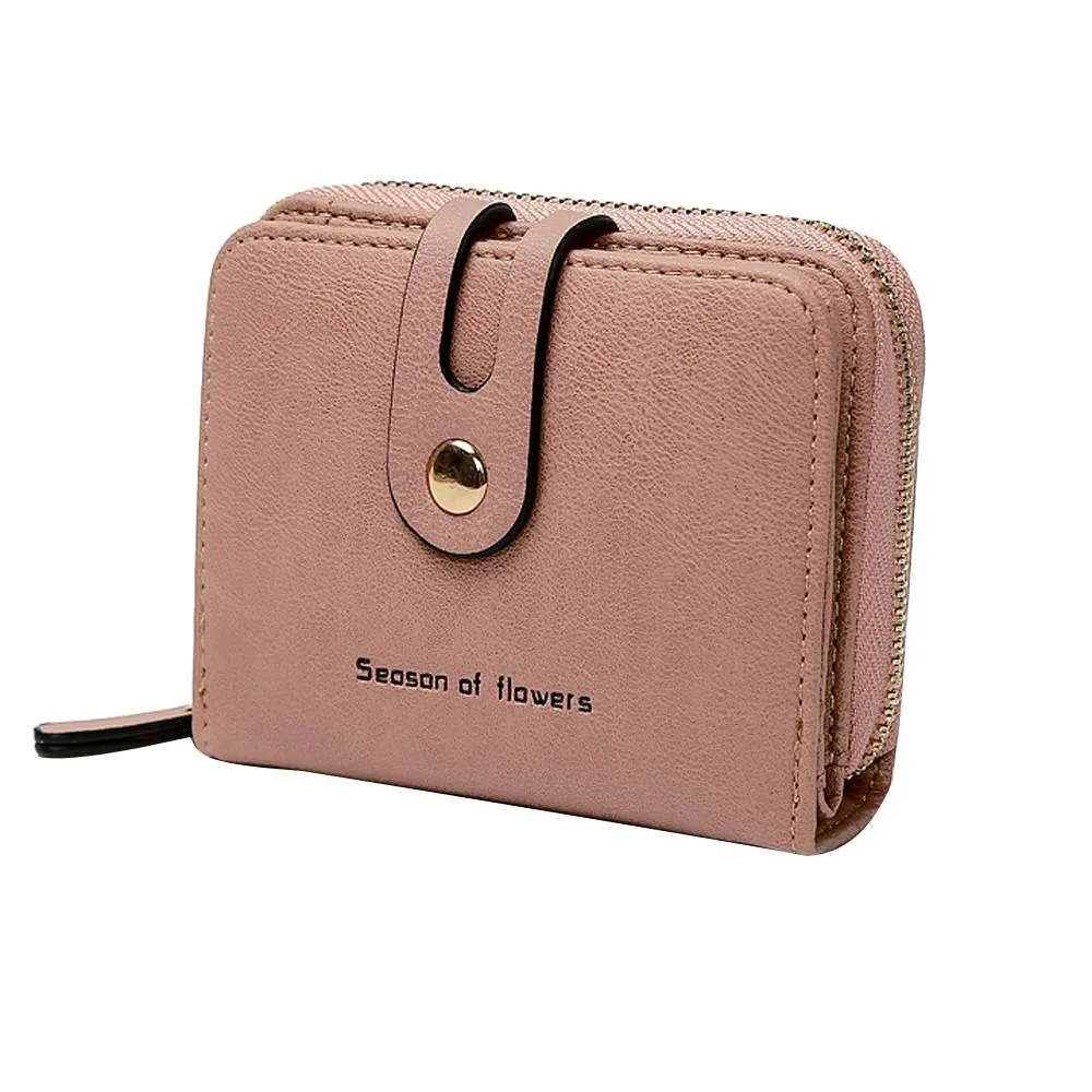 Women Long Zipper Small Wallet Money Card Purse