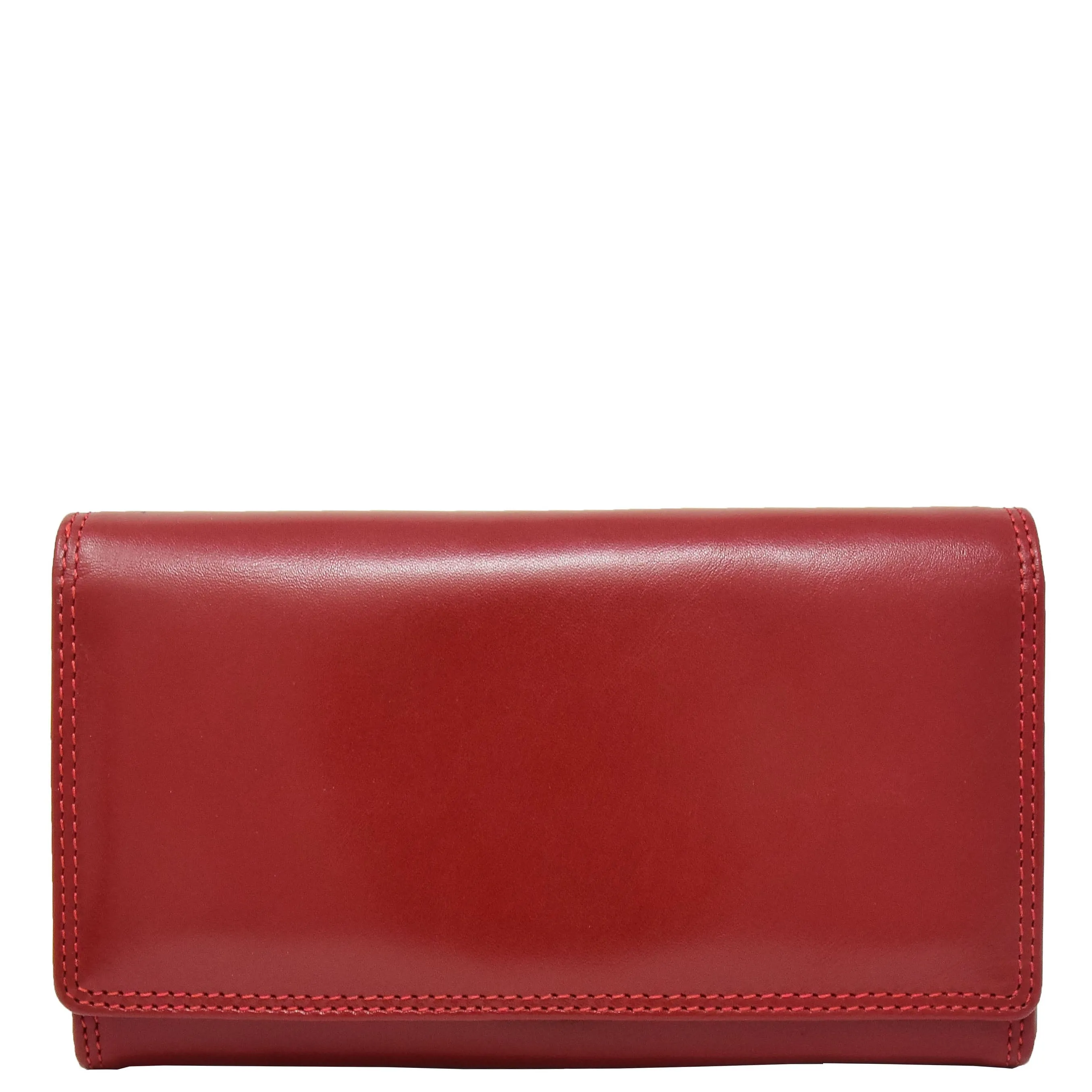 Womens Envelope Style Leather Purse Mary Red